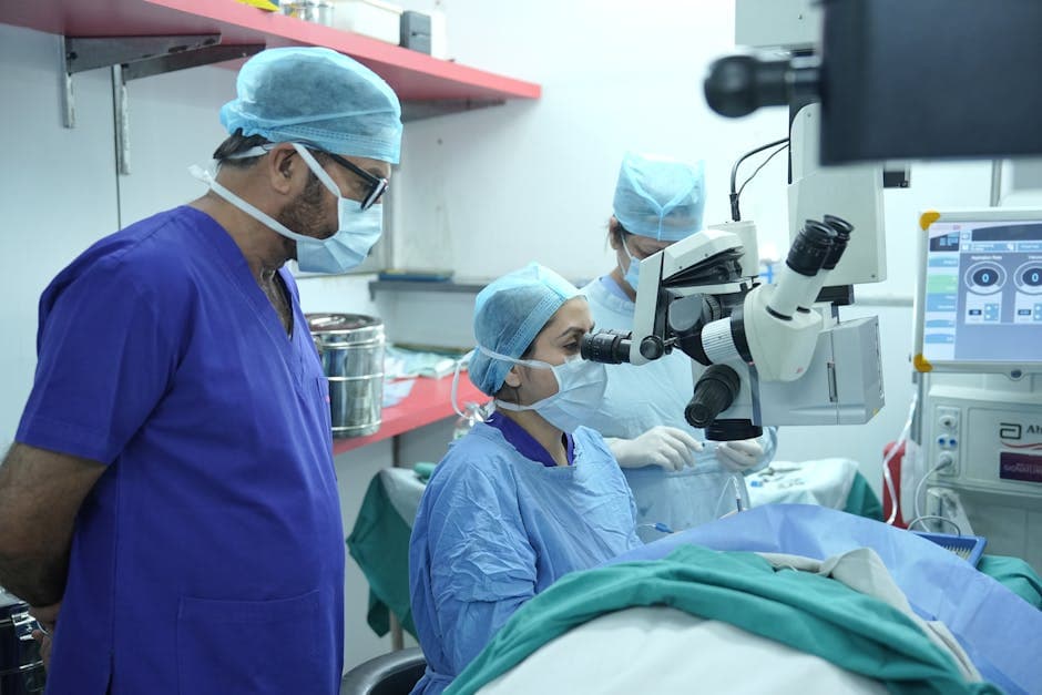 Modern ophthalmic operating theatre — comparing NHS and private cataract surgery options in the UK